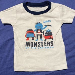 🔥6/$10🔥 Carter's Baby Boy T-Shirt, 12 Months, Monsters of the Caribbean